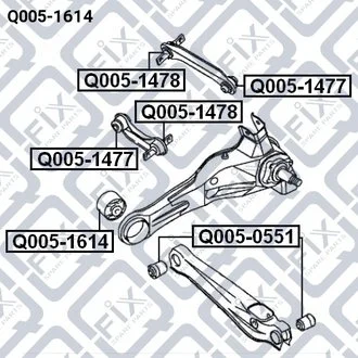 САЙЛЕНТБЛОК ЗАДНИЙ ПРОДОЛ важеля MITSUBISHI CARISMA DA 1995-2003/OUTLANDER CU# 2002-2006 Q-fix Q0051614