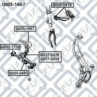 САЙЛЕНТБЛОК ЗАДН ПЕРЕДН РЫЧАГА БЕЗ КРОНШТЕЙНА MAZDA 6 GH 2008-2013 Q-fix Q0051667
