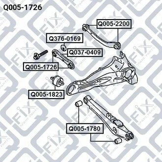 САЙЛЕНТБЛОК ЗАДН ПРОДОЛ РЫЧАГА MITSUBISHI LANCER CS 2000-2009 Q-fix Q005-1726 (фото 1)