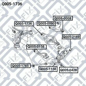 САЙЛЕНТБЛОК ЗАДН ТЯГИ NISSAN INFINITI FX45/35 (S50) 2002-2008 Q-fix Q005-1736