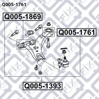 САЙЛЕНТБЛОК ЗАДН ПЕРЕДН РЫЧАГА TOYOTA CAMRY ACV3/MCV3 2001-2006 Q-fix Q0051761