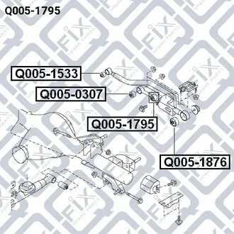 Сайлентблок заднього поперечного важеля внутрішній Q-fix Q005-1795