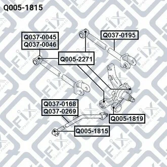 САЙЛЕНТБЛОК ЗАДН ПРОДОЛЬНОЙ ТЯГИ SUZUKI BALENO/ESTEEM SY413/SY415/SY416/SY418/SY419 1995-2001 Q-fix Q0051815