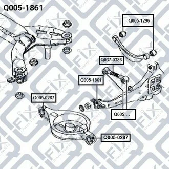 САЙЛЕНТБЛОК ЗАДНИЙ ПРОДОЛ важеля MAZDA 6 GG 2002-2008 Q-fix Q005-1861
