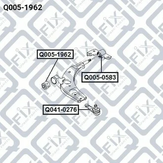 САЙЛЕНТБЛОК ПЕРЕДН ПЕРЕД РЫЧАГА KIA SHUMA II 1.6i/CARENS II 02.04- Q-fix Q005-1962