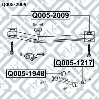 САЙЛЕНТБЛОК ЗАДН ВЕРХН РЫЧАГА CHRYSLER JEEP GRAND CHEROKEE 1997-2004 Q-fix Q0052009