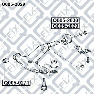 САЙЛЕНТБЛОК ЗАДН ПЕРЕДН L важеля HYUNDAI ACCENT/EXCEL 1994-1999 Q-fix Q0052029 (фото 1)