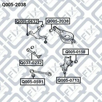 САЙЛЕНТБЛОК ЗАДН НИЖН РЫЧАГА HYUNDAI SANTA FE (CM) 2006-/KIA SORENTO 09-12, Q-fix Q005-2038 (фото 1)