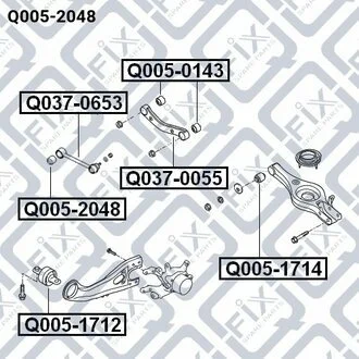 САЙЛЕНТБЛОК ЗАДНЕГО ПОПЕРЕЧНОГО РЫЧАГА Q-fix Q0052048