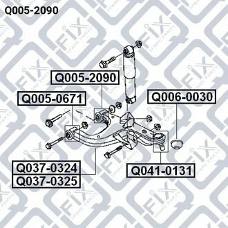 Сайлентблок задній заднього нижнього важеля 551A0EB31A NISSAN / INFINITI Q-fix Q0052090