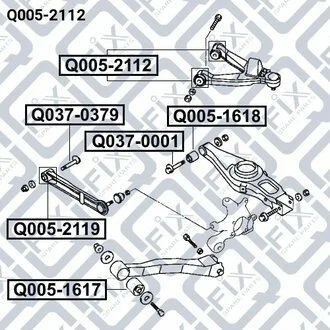 САЙЛЕНТБЛОК ЗАДН ВЕРХН РЫЧАГА MITSUBISHI PAJERO IV/MONTERO V87W/V97W 2006- Q-fix Q0052112