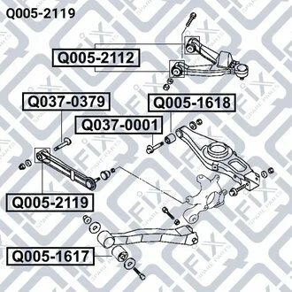 САЙЛЕНТБЛОК ЗАДН ПОПЕРЕЧ РЫЧАГА MITSUBISHI PAJERO IV/MONTERO V87W/V97W 2006- Q-fix Q0052119