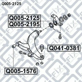 САЙЛЕНТБЛОК ЗАДНИЙ ПЕРЕДН R РЫЧАГА SUBARU IMPREZA G11 2000-2007 Q-fix Q005-2125 (фото 1)