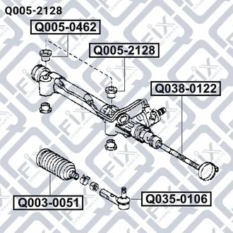САЙЛЕНТБЛОК РУЛЕВОЙ РЕЙКИ (КОМПЛЕКТ) TOYOTA 4RUNNER 2002-2009/LAND CRUISER PRADO 120 GRJ120 2002-2009 Q-fix Q005-2128