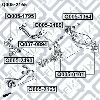 САЙЛЕНТБЛОК ЗАДНИЙ ПРОДОЛ важеля MAZDA 6 GH 2008-2013 Q-fix Q0052165