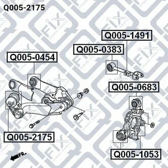 САЙЛЕНТБЛОК ЗАДНЕГО РЫЧАГА (К-Т) HONDA CR-V RE3/RE4 2007-2012 Q-fix Q005-2175