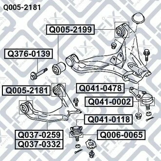 САЙЛЕНТБЛОК ПЕРЕДН ВЕРХН РЫЧАГА MITSUBISHI PAJERO SPORT 2008-/L200 KB4T 4WD 2005-2015 Q-fix Q005-2181