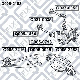 Сайлентблок задньої цапфи 52215STXA02 HONDA / ACURA Q-fix Q0052188