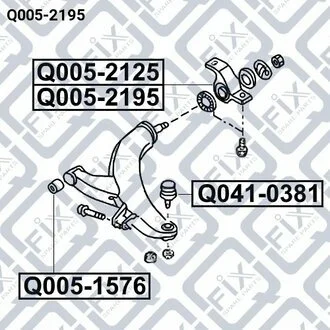 САЙЛЕНТБЛОК ЗАДНИЙ ПЕРЕДН L РЫЧАГА SUBARU IMPREZA G11 2000-2007 Q-fix Q0052195