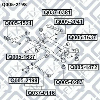 САЙЛЕНТБЛОК ЗАДН ЦАПФЫ HYUNDAI TUCSON 2004-2010,KIA SPORTAGE 2004-2010 Q-fix Q005-2198 (фото 1)
