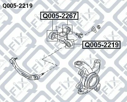САЙЛЕНТБЛОК ПОВОРОТНОГО КУЛАКА NISSAN PRIMERA P12 2001-2007 Q-fix Q005-2219