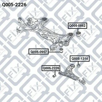 САЙЛЕНТБЛОК ПЕРЕДН РЫЧАГА ПЕРЕД CHEVROLET AVEO (T200/T250/T255) 2003-2013 Q-fix Q005-2226