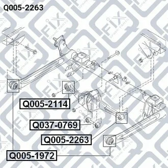 Сайлентблок заднього важеля 551302J010 NISSAN / INFINITI Q-fix Q0052263