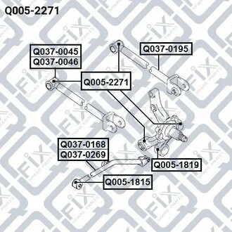 Сайлентблок заднього поперечного важеля Q-fix Q0052271