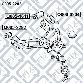 Сайлентблок заднього поздовжнього важеля MB109684 MITSUBISHI Q-fix Q0052282