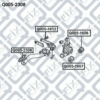 Сайлентблок заднього поздовжнього важеля Q-fix Q005-2308