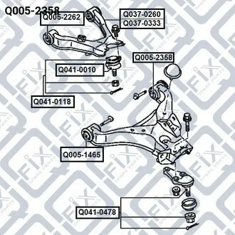 САЙЛЕНТБЛОК ПЕРЕДН НИЖН РЫЧАГА MITSUBISHI PAJERO IV/MONTERO V87W/V97W 2006- Q-fix Q005-2358