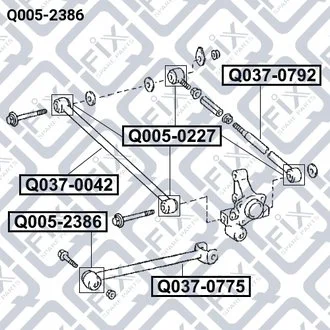 САЙЛЕНТБЛОК ЗАДНІЙ ПОДОВЖНІЙ ТЯГИ TOYOTA CARINA E AT19#/ST191/CT190 1992-1997 Q-fix Q005-2386