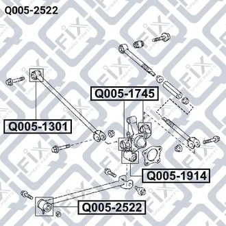 САЙЛЕНТБЛОК ЗАДН ПРОДОЛЬНОГО РЫЧАГА TOYOTA AVENSIS AT220/ZZT220 1997-2003 Q-fix Q005-2522