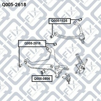 САЙЛЕНТБЛОК ПЕРЕДН НИЖН РЫЧАГА KIA SPORTAGE 1998-2003/KIA PREGIO/BESTA (FP) 2000-2005 Q-fix Q005-2618 (фото 1)