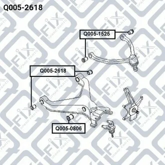 САЙЛЕНТБЛОК ПЕРЕДН НИЖН РЫЧАГА KIA SPORTAGE 1998-2003/KIA PREGIO/BESTA (FP) 2000-2005 Q-fix Q005-2618