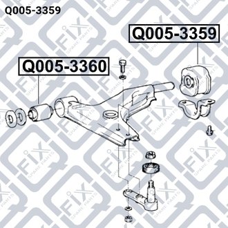 САЙЛЕНТБЛОК ЗАДН ПЕРЕДН L РЫЧАГА HYUNDAI PONY 89.10-94.12, S-COUPE 90.02-96.05 Q-fix Q005-3359 (фото 1)