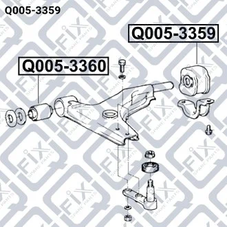 САЙЛЕНТБЛОК ЗАДН ПЕРЕДН L РЫЧАГА HYUNDAI PONY 89.10-94.12, S-COUPE 90.02-96.05 Q-fix Q005-3359