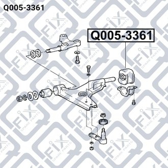 САЙЛЕНТБЛОК ЗАДН ПЕРЕДН R РЫЧАГА HYUNDAI PONY 89.10-94.12, S-COUPE 90.02-96.05 Q-fix Q005-3361 (фото 1)