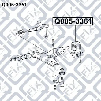 САЙЛЕНТБЛОК ЗАДН ПЕРЕДН R РЫЧАГА HYUNDAI PONY 89.10-94.12, S-COUPE 90.02-96.05 Q-fix Q005-3361