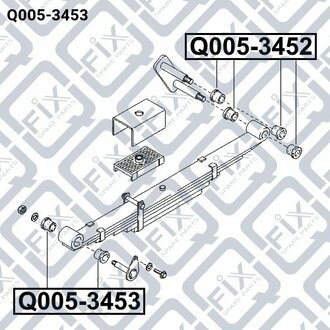 Втулка задніх ресори KIA PREGIO 2.7D/PREGIO II 2.5TCI 04.04- Q-fix Q005-3453 (фото 1)