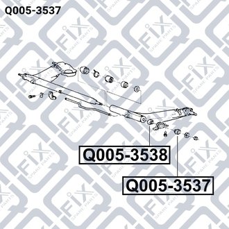 САЙЛЕНТБЛОК ЗАДН БАЛКИ (наружный) HYUNDAI PONY -91.07,SCOUPE 90.01-94.08 Q-fix Q005-3537