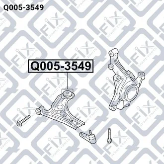 САЙЛЕНТБЛОК ЗАДН ПЕРЕДН РЫЧАГА (усиленный) CHEVROLET AVEO (T250/T255) 2003-2013 Q-fix Q005-3549