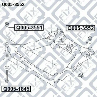 САЙЛЕНТБЛОК ПІДРАМНИКА ЗАДН NISSAN QASHQAI J10F 2006-2013 Q-fix Q005-3552