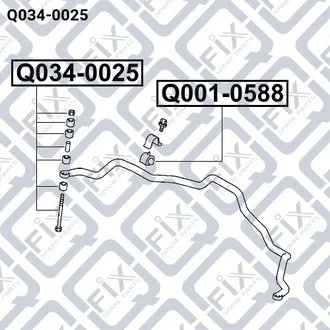 Тяга стабілізатора передня 4056A161 MITSUBISHI Q-fix Q0340025 (фото 1)