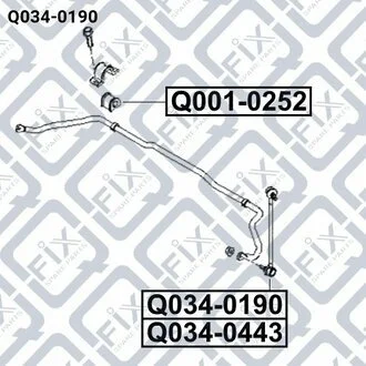 ТЯГА СТАБ-РА ПЕРЕДН L KIA CERATO I 2004-2009,KIA SPECTRA 2004-2009 Q-fix Q034-0190