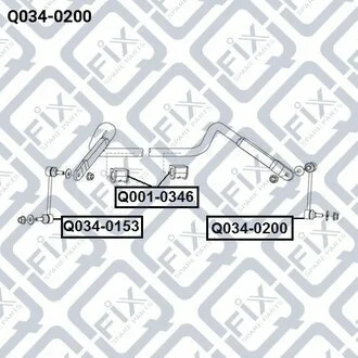 Тяга стабілізатора передня (права) Q-fix Q0340200