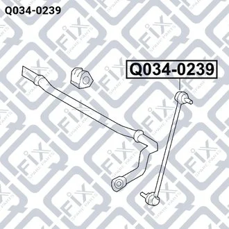 ТЯГА СТАБ-РА ПЕРЕДН TOYOTA RAV4 ACA30 2005-2013/COROLLA 1.6 16V 08-/AURIS 07- Q-fix Q034-0239