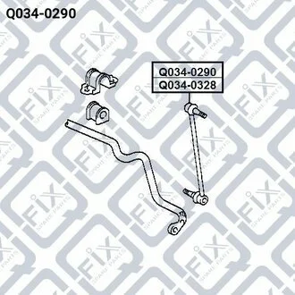 ТЯГА СТАБ-РА ПЕРЕДН R TOYOTA CAMRY/LEXUS RX 2.0-3.3 08.00-12.08 Q-fix Q034-0290 (фото 1)