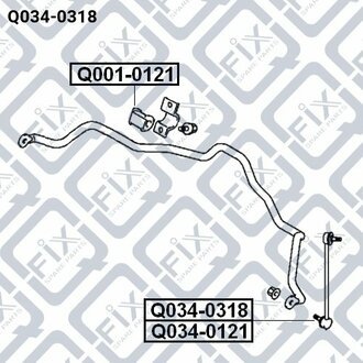 Тяга стабілізатору передн. прав. Q-fix Q0340318 (фото 1)