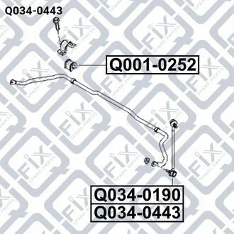 ТЯГА СТАБ-РА ПЕРЕДН R KIA CERATO I 2004-2009,KIA SPECTRA 2004-2009 Q-fix Q034-0443
